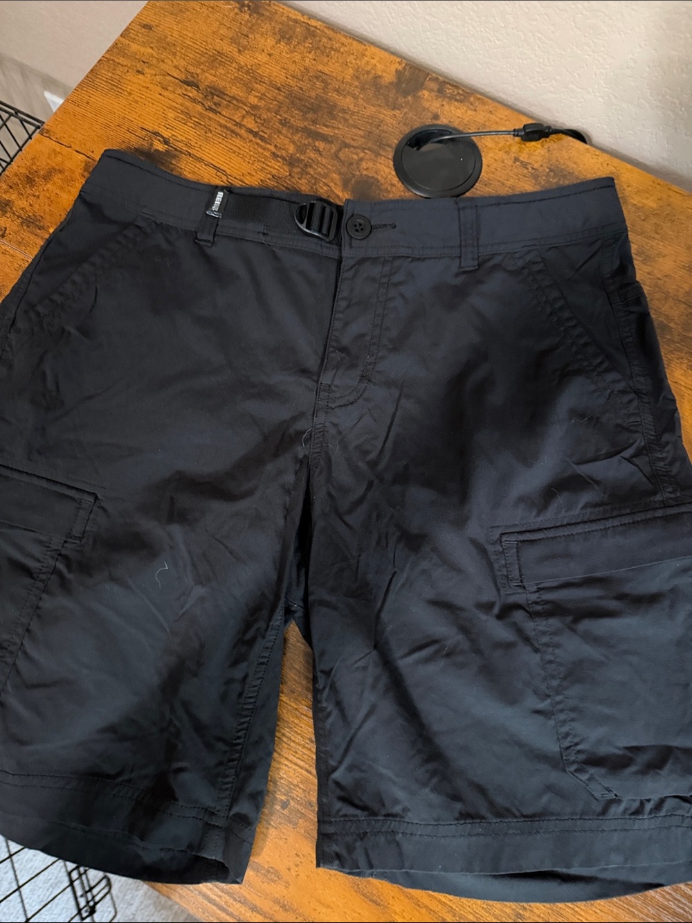REI Black Athletic Cargo Shorts